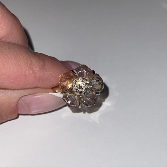 Swarovski Floral Motif Ring in Pink Crystal - Picture 12 of 16